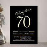 70 Black 70th Birthday Party Gold<br><div class="desc">Celebrate this momentous occasion with luxury 70th birthday invitations in black with gold foil. Celebrate the special milestone of turning 70 with these one-of-a-kind party invites. The sleek and modern design complements any style of decor, while the gold foil adds just the right amount of sparkle and sophistication. They are...</div>