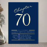 70 Blue 70th Birthday Party Gold<br><div class="desc">Celebrate the special occasion of your loved one's landmark 70th birthday in an unforgettable way with this luxurious blue and gold foil 70th birthday party invitation. An elegant and sophisticated choice, this design will make it easy to gather friends and family for a joyous gathering. Surprise the guest of honour...</div>