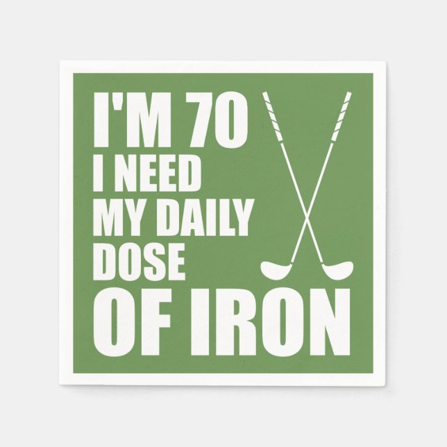 70 Daily Dose Of Iron Golfer Party Napkins (Front)