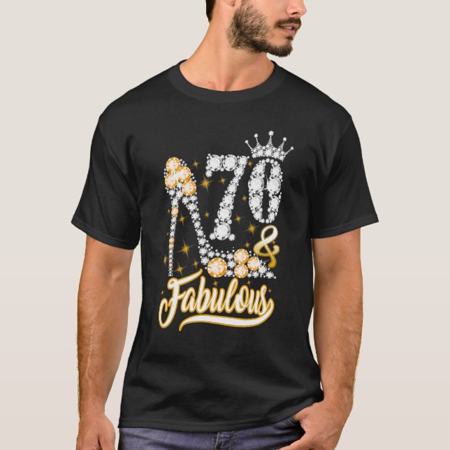 70 & Fabulous 70 Years Old 70th Birthday Diamond S T-Shirt (Front)