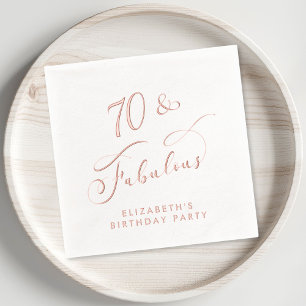 70 Fabulous Birthday Party Rose Gold Foil Napkins