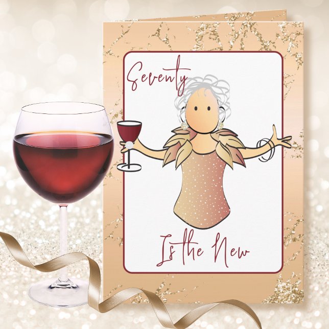 70 Fabulous Elegant Cartoon Red Wine Birthday  Card (Creator Uploaded)