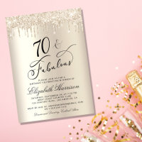 70 Fabulous Gold Glitter 70th Birthday Party