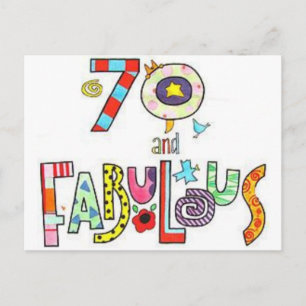 70 & Fabulous - Happy 70th Birthday Postcard