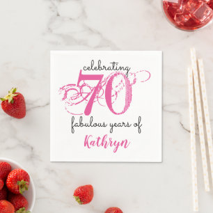 70 fabulous Typography Pink Paper Napkins