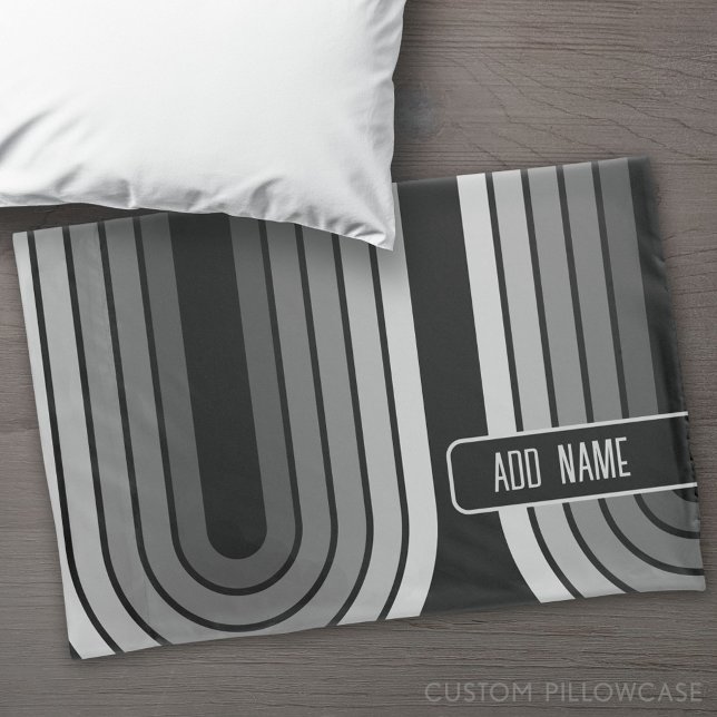 70 Inspired Line Art Shades of Grey and Black Pillowcase (Custom Pillowcase)