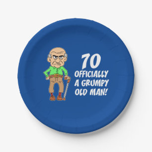 70 Officially A Grumpy Old Man Paper Plate
