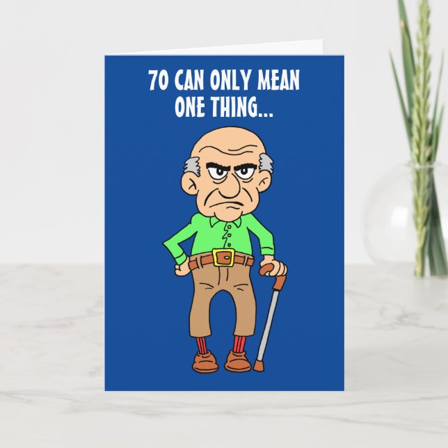 70 Officially Grumpy Old Man 70th Birthday Card (Front)