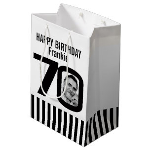 70 photo in the 0 black white birthday gift bag