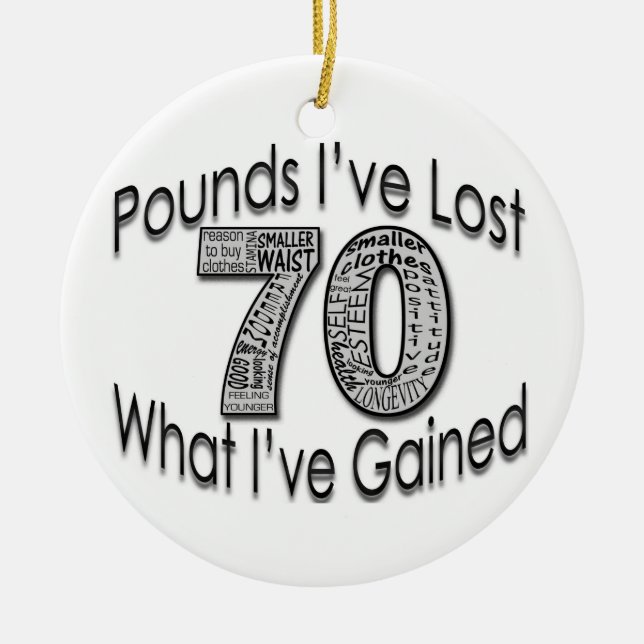 70 Pounds Lost Ornament (Front)
