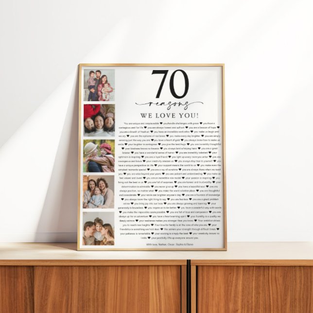 70 Reasons We Love You Birthday or Anniversary Poster (Creator Uploaded)