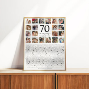 70 Reasons We Love You Photo Collage Keepsake Gift Poster