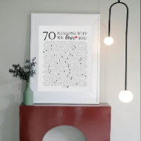 70 reasons why we love you 80th 60th 50th birthday