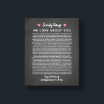 70 reasons why we love you birthday gift for him canvas print<br><div class="desc">This is a DO IT YOURSELF XX Reasons why we love you. roses reasons we love you,  editable 50 Reasons,  60th birthday,  editable,  80th birthday,  memories,  love you,  mum,  retire You can edit the main body text. Designed by The Arty Apples Limited</div>