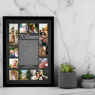 70 reasons why we love you birthday gift for him poster