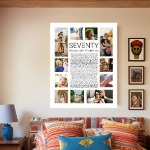 70 reasons why we love you photo collage poster