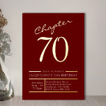 70 Red 70th Birthday Party Gold<br><div class="desc">Celebrate your loved one's milestone 70th birthday in style with these luxurious red and gold foil 70th birthday invitations. Featuring a beautiful red background, this design is accented with gold foil for an elegant touch. Perfect for a milestone turning 70 birthday celebration, these party invites will impress your friends and...</div>