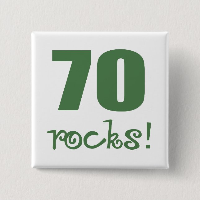70 Rocks! 15 Cm Square Badge (Front)