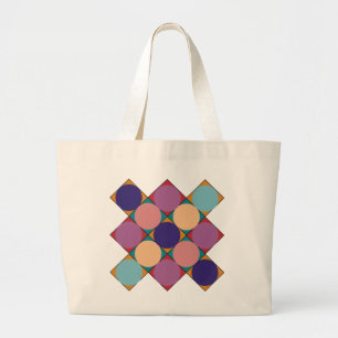 70’s checkerboard pattern large tote bag