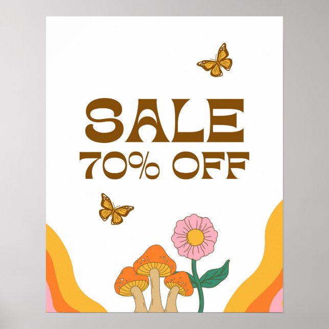 70% Sale Sign, Boutique Sale Sign Clearance (Front)