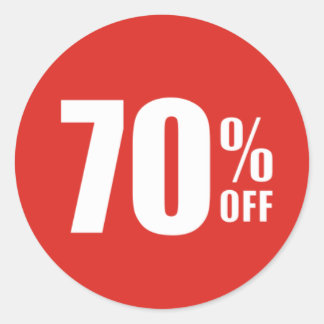 70% Seventy Percent OFF Discount Sale Sticker