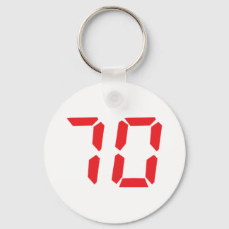 70 seventy red alarm clock digital number key ring