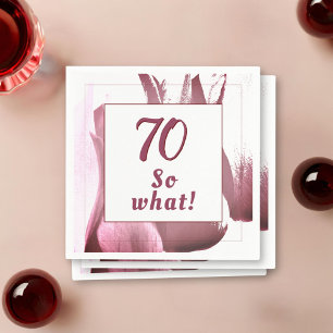 70 so What Abstract Tulip Flower 70th Birthday Napkin