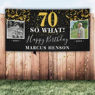 70 So What Before After Photo 70th Birthday Party Banner