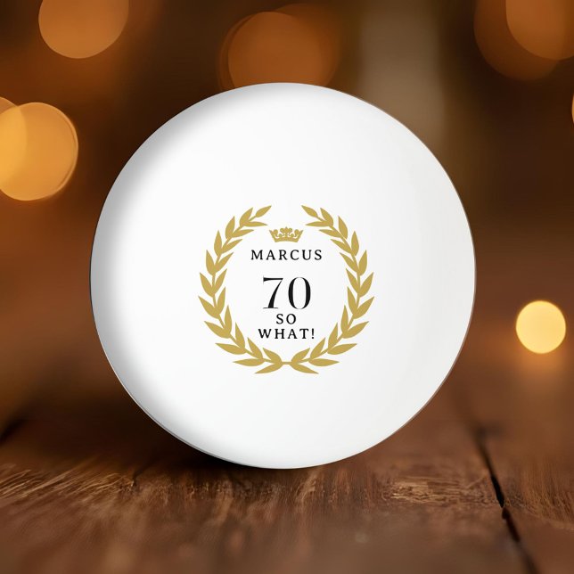 70 So what Funny Laurel Wreath Crown 70th Birthday Ping Pong Ball (Creator Uploaded)