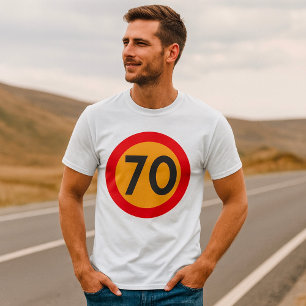 70 Speed Limit Road Traffic Sign T-Shirt