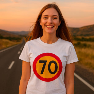 70 Speed Limit Road Traffic Sign T-Shirt