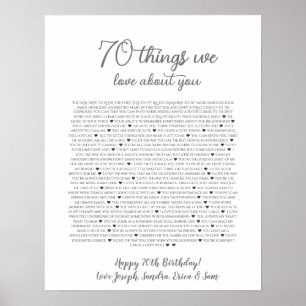 70 things we love about you poster