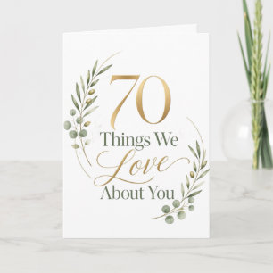 70 Things We Love About You Wife Card