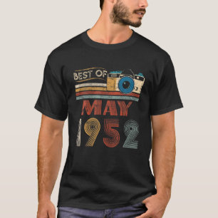 70 Vintage Birthday Gifts 70 Year Old Best Of May T-Shirt