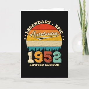 70 Year Old Awesome Since 1952 70th Birthday Gift Card