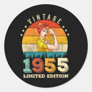 70 Year Old Bday 1954 Vintage 70th Birthday Women Classic Round Sticker