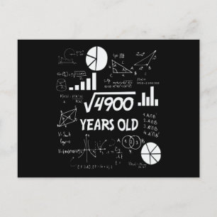 70 Year Old Bday Math Teacher 70th Birthday Gift Postcard