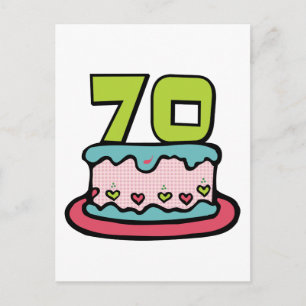 70 Year Old Birthday Cake Postcard