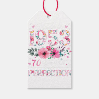 70 Year Old Made In 1953 Floral 70th Birthday Gift Gift Tags