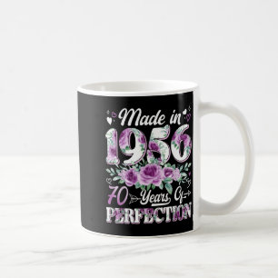 70 Year Old Made in 1956 Floral 70th Birthday Coffee Mug