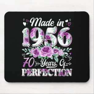 70 year old made in 1956 floral 70th birthday wome mouse mat