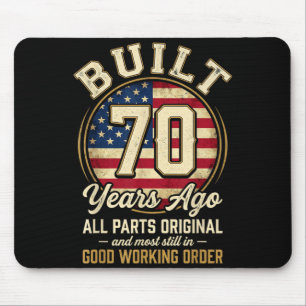 70 Year Old Man Patriotic USA Flag Dad 70th Mouse Mat