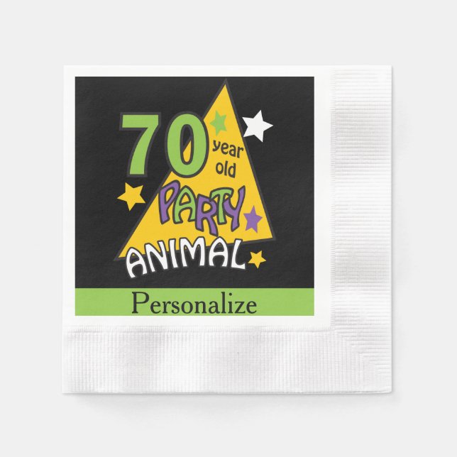 70 Year Old Party Animal | 70th Birthday Napkin (Front)