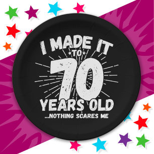 70 Year Old Sarcastic Meme Funny 70th Birthday Paper Plate