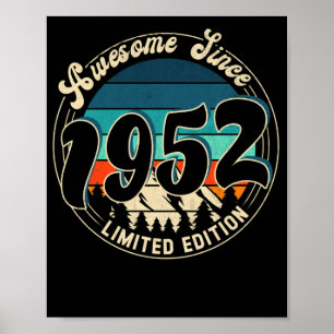 70 Year Old Vintage 70th Year Old Birthday 1952 Poster