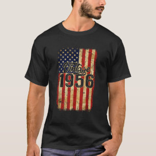 70 Year Old Vintage Made In 1956 American Flag 70t T-Shirt