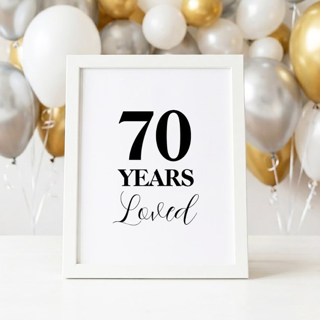 70 Years Loved 70th Birthday Sign (Creator Uploaded)