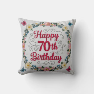 70 Years Loved" Throw Pillow: A Heartfelt Tribute Cushion