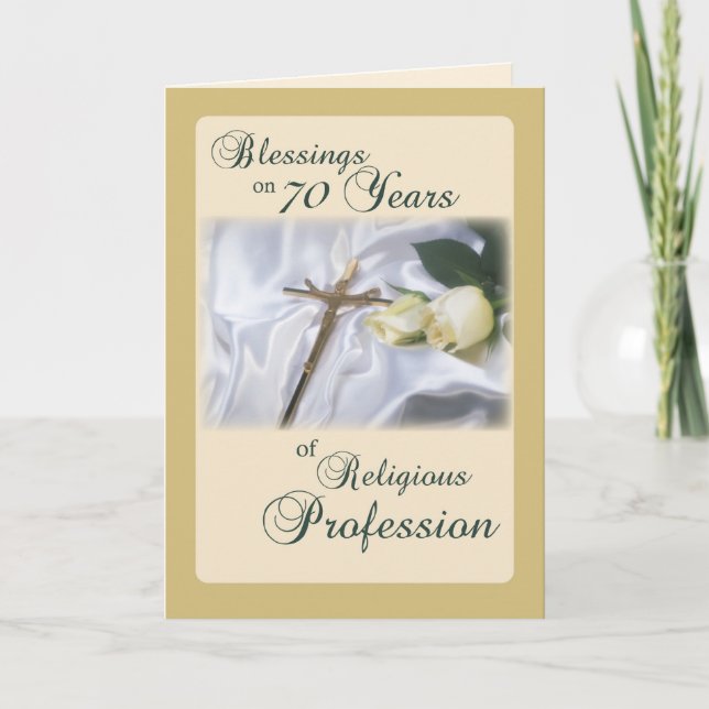 70 Years of Religious Profession for Nun Anniversa Card (Front)