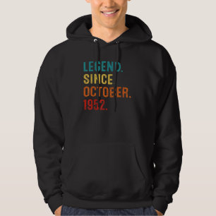 70 Years Old 70th Bday Men Legend Since October 19 Hoodie